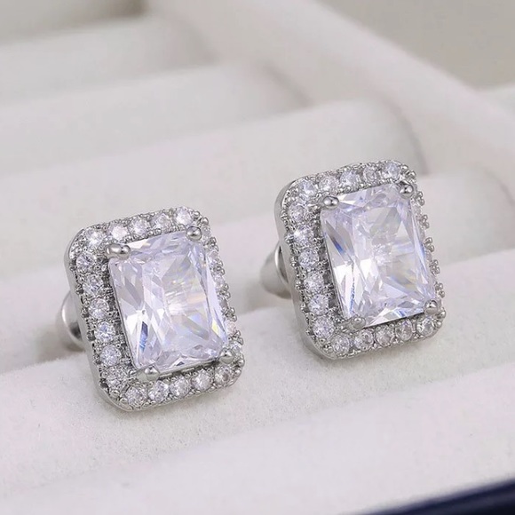 🤍Sterling Silver square stud earrings - Picture 5 of 5